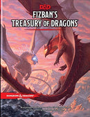 Cover of 'Fizban's Treasury of Dragons' for Dungeons & Dragons. The book features vibrant artwork depicting two majestic dragons in flight amidst a fantastical landscape, with the title prominently displayed at the top.