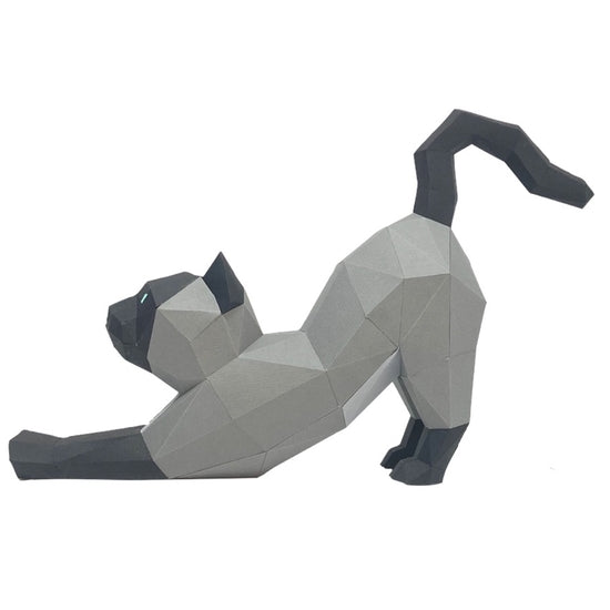 Cat Stretching Grey Model