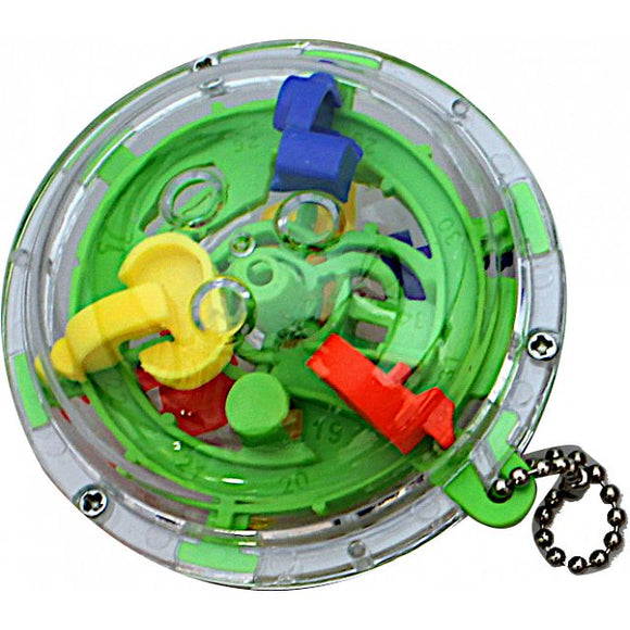 Bon Voyage Puzzles: Mini Amaze by Puzzle Master, a colorful mechanical puzzle featuring rotating components and obstacles. Ideal for enhancing problem-solving skills while providing hours of fun.