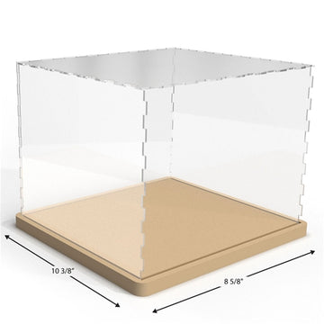 The Acrylic Cover Small by Robotime is a clear, rectangular display case designed for showcasing small items. It features a sturdy base, measuring 10 3/8 inches by 8 5/8 inches, with interlocking edges for easy assembly. Ideal for collectors or DIY enthusiasts, this case allows for dust-free storage while enhancing the visibility of your cherished items.