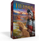 The game box for Cartographers Heroes by ThunderWorks Games features a beautifully illustrated cover showing a courageous knight holding a detailed map, with a lush landscape in the background and mythical creatures flying above. Ideal for strategy enthusiasts, this game invites players to explore and create unique maps.