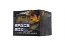 The Space Box by EscapeWelt is a mechanical puzzle presented in an attractive and mysterious box design. The black box features stylized graphics and fiery elements, with the prominent title 'SPACE BOX' on the front. It poses an engaging question: 'Can you save the future of humanity?' This immersive puzzle challenges players to use their problem-solving skills to unlock the secrets of the box, making it an intriguing addition to any game collection.