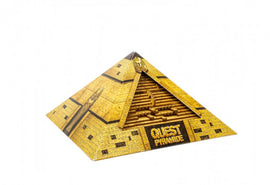 The Quest Pyramid by EscapeWelt is a beautifully designed mechanical puzzle. It features an intricate pyramid structure adorned with hieroglyphics and a golden finish. The puzzle invites users to engage with its moving parts for a thrilling challenge, perfect for puzzle enthusiasts.