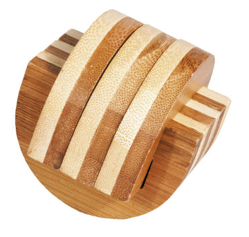 Clamps Puzzle by fridolin is an engaging mechanical puzzle featuring intricately crafted bamboo pieces interlocked in a circular formation. Designed for problem solvers, this puzzle challenges users to decipher how to separate and reassemble the pieces, providing hours of entertainment and mental stimulation. Its eco-friendly materials and unique design make it a perfect gift for puzzle enthusiasts and DIY lovers.