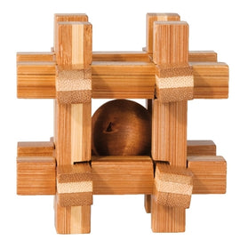 The Grid Box Puzzle is a finely crafted mechanical puzzle made from bamboo, featuring a wooden ball enclosed within an intricate wooden lattice design. This puzzle challenges your problem-solving skills while providing a visually appealing decor piece.