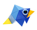 Trido Sky Medium is a colorful and playful puzzle resembling a fish, featuring geometric shapes in blue, yellow, and black, designed for hands-on fun and creativity.