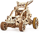 UGears 3D Mini Buggy DIY kit made of high-quality wood. This intricate mechanical model features detailed design with working parts and rolling wheels, perfect for enthusiasts and hobbyists.