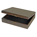 A beautifully crafted Treasure Box made from black walnut wood. The box features a sleek, smooth surface and an elegant brass latch. The lid is slightly ajar, revealing a plush black interior, perfect for storing treasured items or keepsakes. Ideal for gifting or as a decorative piece.