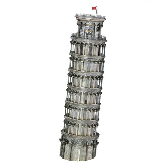 3D DIY model of the Leaning Tower of Pisa made by Piececool, featuring realistic architectural details and a characteristically tilted design, perfect for enthusiasts and collectors.