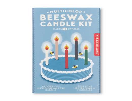 Multicolor Beeswax Candle Kit by Kikkerland Design Inc. Includes materials to create 10 colorful beeswax candles in festive shapes. Ideal for DIY enthusiasts and craft lovers.