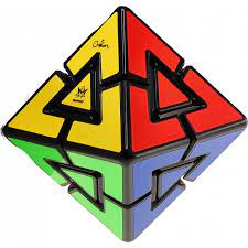 The Pyraminx Diamond, a mechanical puzzle designed by Mefferts, features a unique triangular shape with vibrant colors including red, yellow, blue, and green. This intricate puzzle challenges users with its innovative movement and requires problem-solving skills to align all sides. Perfect for puzzle enthusiasts and collectors alike.