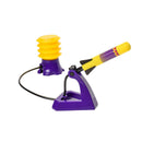 Table Top Air Rocket DIY kit by PlaySTEAM featuring a launch mechanism with a foam rocket. The kit includes a colorful yellow and purple launcher and a soft, safe foam rocket designed for outdoor fun and educational play.