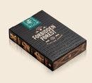 The Forbidden Forest Card Deck by Art of Play features a beautifully designed box with a textured black exterior and intricate gold detailing. The deck is perfect for magic tricks, card games, or as a collector's item, showcasing enchanting forest themes and unique illustrations.