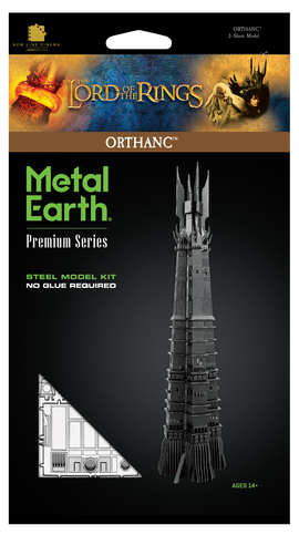 The Iconx: Orthanc DIY kit by Fascinations features a detailed metal model of the iconic tower from 'The Lord of the Rings'. This model kit comes with pre-cut metal sheets that require no glue for assembly, making it a rewarding project for fans and hobbyists aged 14 and up. The intricate design captures the essence of the dark tower, ideal for display or as a unique gift.