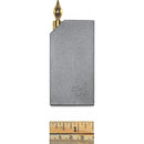 A mechanically intricate aluminum puzzle designed in the shape of a lighter, featuring a shiny golden tip and a matte gray body, demonstrating fine craftsmanship and precision engineering. Ideal for puzzle lovers and enthusiasts.