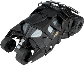 The Batman Tumbler Model Kit by Fascinations is a detailed DIY kit that showcases a lifelike replica of the iconic vehicle. Its intricate design features black metallic surfaces, realistic tires, and various detailed components, making it perfect for enthusiasts and collectors. Ideal for ages 14 and up, this model kit stimulates creativity and fine motor skills as builders assemble their own version of Batman's powerful tumbler.