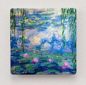 A 16-piece magnetic jigsaw puzzle featuring Claude Monet's iconic 'Water Lilies' artwork. The puzzle highlights vibrant colors of water, lilypads, and delicate reflections, perfect for art lovers and puzzle enthusiasts.