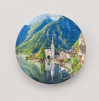 Lakeside Village of Hallstatt, Austria 16 piece Magnetic Puzzle