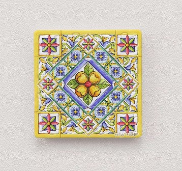 Classic Tile - Resplendent Flower 16 piece Puzzle Magnet