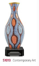 Contemporary Art 3D jigsaw puzzle vase by Pintoo. Features a unique design with vibrant colors and intricate patterns, ideal for puzzle enthusiasts and art lovers.