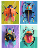 Colorful Paper Bugs from DJECO showcasing vibrant and whimsical designs. The DIY kit includes various layered bug models that stand out with intricate patterns and bold colors. Ideal for creative hands-on activities, this set encourages artistic expression and fine motor skill development.