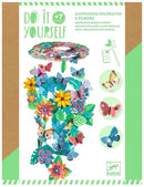 DJECO Springtime Decorative Mobile DIY kit featuring colorful butterflies and flowers to paint. Ideal for ages 7 and up, showcasing a vibrant and creative design.