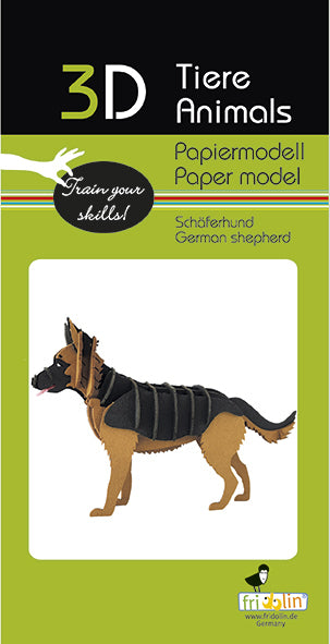 3D Paper Model German Shepherd