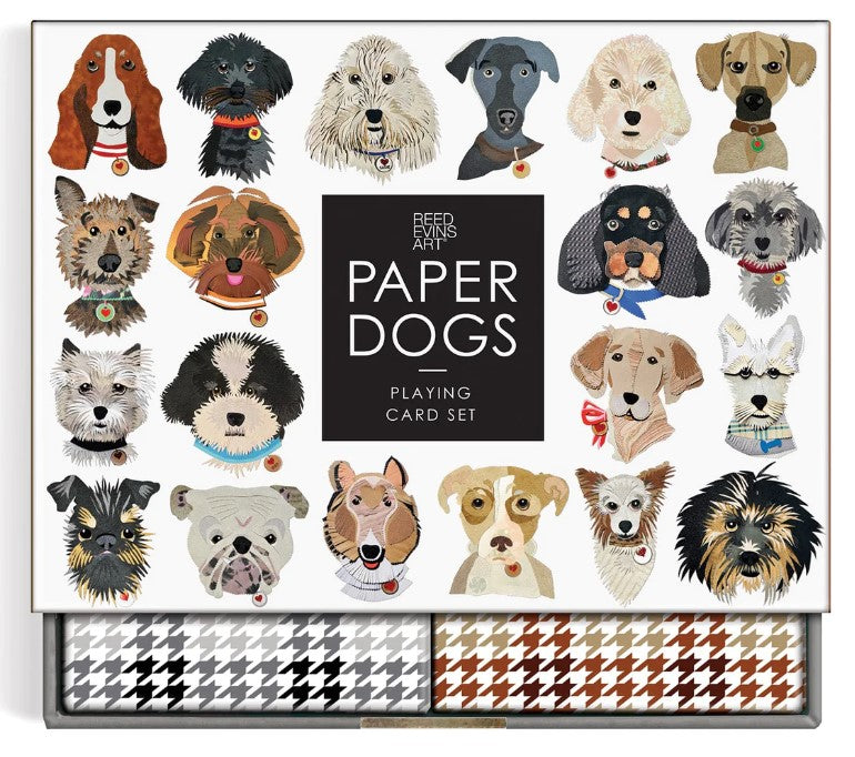 Playing Cards Paper Dogs Set