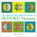 Cover of 'The Healthy Brain Book of Sudoku Variants' by Bastien Vial-Jaime. The cover displays various Sudoku grid designs and colorful brain illustrations, emphasizing brain activity and engagement in puzzle-solving.