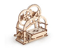 UGears 3D Mechanical Box DIY kit, showcasing intricate wooden gears and moving parts, perfect for enthusiasts of mechanical puzzles and hands-on learning.