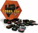 Cobra Paw game by Bananagrams featuring a vibrant hexagonal box with a playful design and an assortment of colorful animal-shaped tiles scattered around it. Each tile is illustrated with unique symbols and designs, perfect for a fun and engaging gameplay experience.