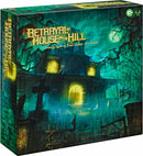 Betrayal at House on the Hill 2nd Edition board game box featuring an ominous haunted house with spooky lighting and shadowy trees. The title is prominently displayed at the top, and the box indicates it's a strategy game for 3-6 players aged 12 and up.