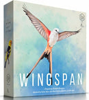 Wingspan board game by Stonemaier Games. The box features vibrant illustrations of birds in flight against a watercolor background. Designed by Elizabeth Hargrave.