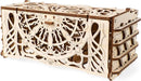UGears 3D Card Holder, a beautifully crafted wooden DIY kit featuring intricate laser-cut designs. Perfect for organizing cards, with a functional drawer and elegant detailing.