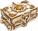 UGears 3D Amber Box is a beautifully designed DIY mechanical puzzle made of natural wood. It features intricate floral patterns and an elegant amber inlay, perfect for decorative storage.