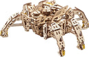 The Ugears 3D Hexapod Explorer is a detailed DIY mechanical kit designed to resemble a hexapod creature, featuring intricate wooden parts, visible gears, and moving legs. This model emphasizes engineering design and creativity, showcasing a realistic insect-like appearance with articulated legs and a complex body structure, making it an engaging project for hobbyists and DIY enthusiasts.