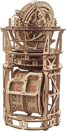 The UGears 3D Sky Watchtower Tourbillion Table Clock is a stunning wooden DIY kit that features intricate gears and mechanisms. It showcases a unique design resembling a watchtower with rotating components and visible clockwork, combining art and engineering for a captivating visual experience. This mechanical model clock requires assembly and offers a hands-on learning opportunity.