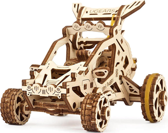The Ugears 3D Mini Desert Buggy is a detailed DIY kit made from high-quality plywood. It features an intricately designed frame, realistic wheels, and a rugged look, perfect for creative building enthusiasts. Ideal for individuals and families, this engaging model brings the excitement of construction to your tabletop.