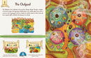 Almanac: The Dragon Road game board features vibrant illustrations of various landscapes and locations, including an outpost, cloud monastery, and riverbank canyon. Icons and paths connect different sections, guiding players on a strategic journey. The board is colorful, showcasing the enchanting world players will explore.