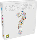 The Concept board game by Repos shows a colorful, playful design featuring various icons and symbols on a white box. The title 'CONCEPT' is prominently displayed at the top in large letters, inviting players to engage in a fun and creative guessing game. Ideal for family and friends, it encourages teamwork and communication while stimulating the imagination.