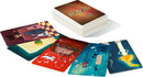 A vibrant collection of cards from the game Dixit: Quest by Asmodee, featuring whimsical, imaginative illustrations. The cards are spread out, showcasing various artistic designs, while a stack of cards sits upright behind them. The game encourages creativity and storytelling.