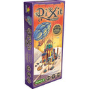Dixit: Odyssey game box by Asmodee featuring whimsical artwork. The vibrant cover showcases colorful hot air balloons and a fantastical cityscape, inviting players into a world of imagination and storytelling. Suitable for 3-6 players, ages 8 and up, with a playtime of around 30 minutes.