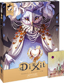 Queen of Owls jigsaw puzzle by Asmodee, featuring a beautifully illustrated owl with intricate patterns and vibrant colors. The box displays the title and the artist's name, Marina Coudray. The puzzle includes 1000 pieces.