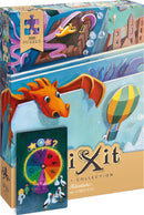 The 'Adventure' jigsaw puzzle by Asmodee features colorful artwork, including a dragon, whimsical scenes, and characters. The box showcases a bright design with a hint of adventure and entertainment, perfect for puzzle enthusiasts. It contains 500 pieces, inviting creativity and engagement.