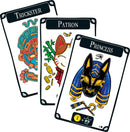 Mascarade 2nd edition game cards featuring a Trickster, Patron, and Princess character. Each card showcases vibrant illustrations and themed elements, designed for engaging gameplay.