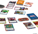 A top-down view of the Marvel Champions LCG: Core Set, displaying an array of game components including character cards, scenario cards, tokens, and a rulebook. The gameplay elements feature vibrant illustrations and Marvel branding, inviting players into a strategic card game experience set in the Marvel universe.