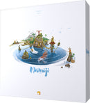 Namiji game by FunForge, showcasing a beautifully illustrated box featuring a serene water scene with a koi fish, small islands, and structures. The artwork embodies tranquility and harmony.