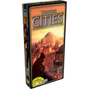 The game '7 Wonders: Cities' by Asmodee, featuring colorful artwork on the box that shows a panoramic view of ancient cities. The box is styled with vibrant colors and includes iconic structures, conveying a sense of exploration and strategy. The title '7 Wonders: Cities' is prominently displayed at the top, appealing to game enthusiasts.