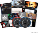 Star Wars X-Wing Core Set by Fantasy Flight Games featuring various game components including character cards, tokens, and dials for strategic gameplay. The set includes iconic characters like Luke Skywalker and R2-D2, offering a thrilling battle experience in the Star Wars universe.