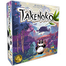 Takenoko board game box featuring a cute panda under a red umbrella in a colorful, lush garden setting. The design includes bamboo and vibrant foliage, emphasizing the playful theme of gardening and nurturing.